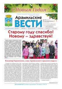 Арамильские вести № 55 (961) от 30 декабря 2014 г.