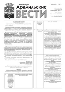 Арамильские вести № 60 (1667) от 11 декабря 2025 г.